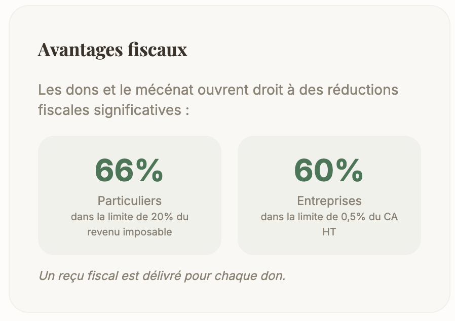 Avantages fiscaux
